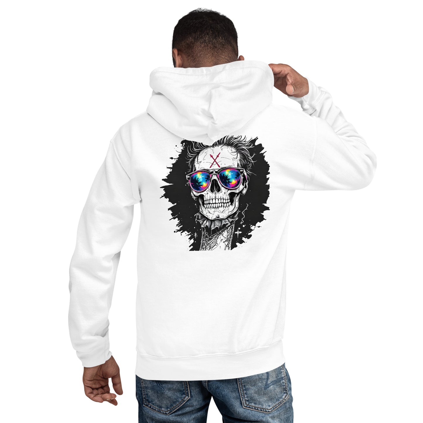 Unisex Twin print Skull rd gap sender Hoodie