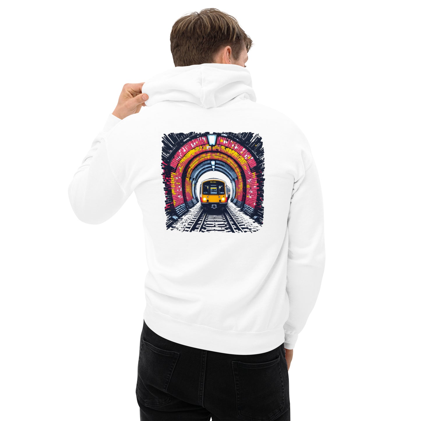 Unisex Illustrated train tunnel Hoodie