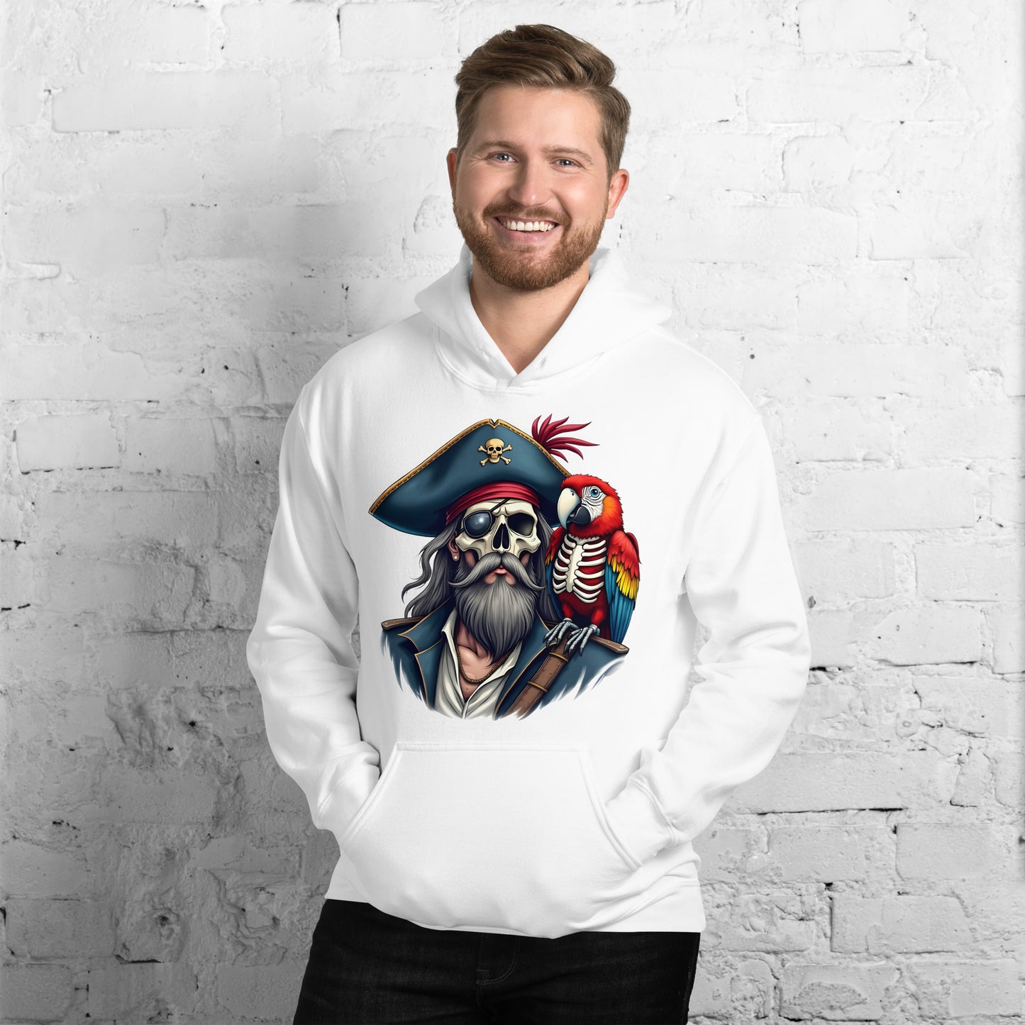Unisex Skeleton pirate & release the Kraken Twin print Hoodie