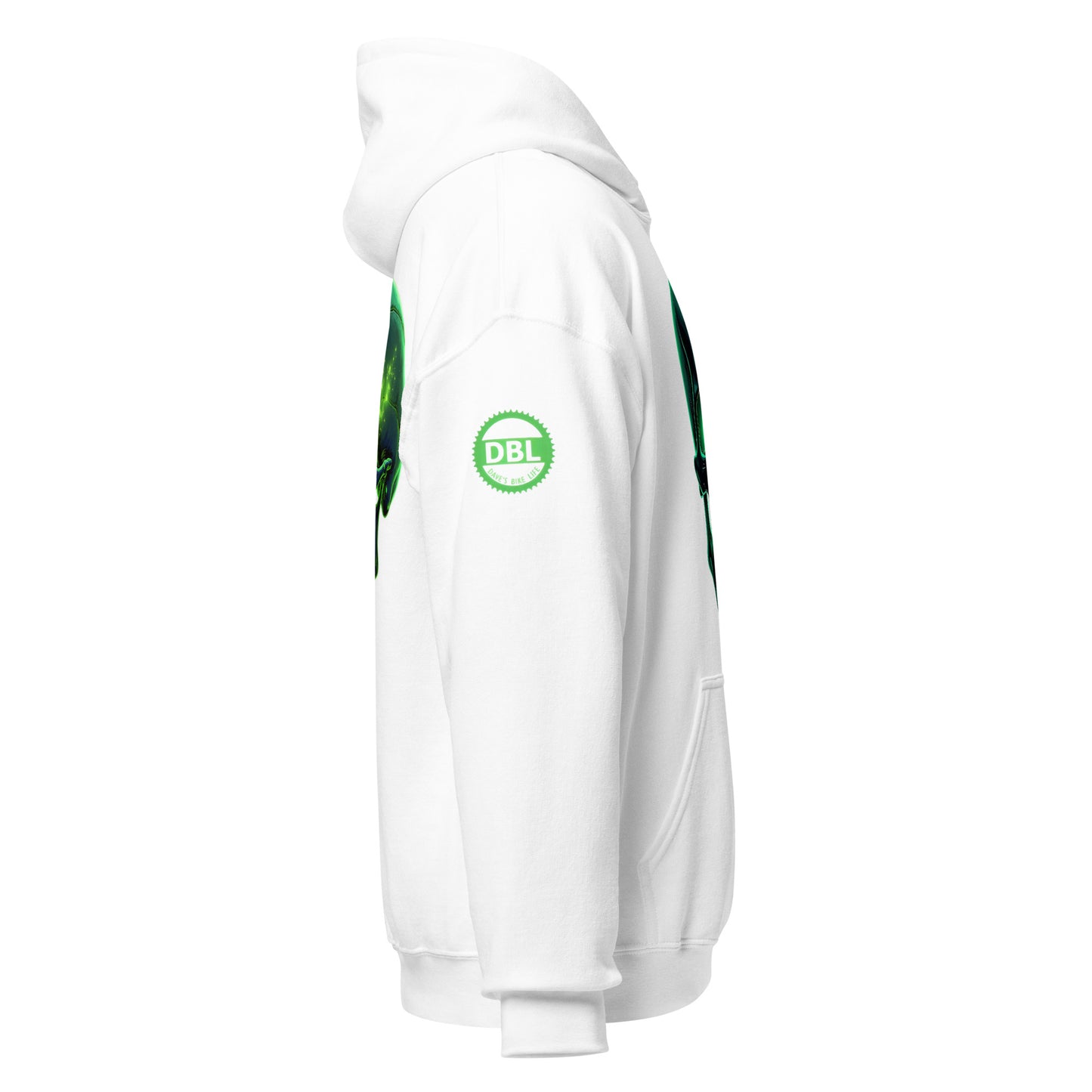 Men and women's crystal green skull Twin print Hoodie