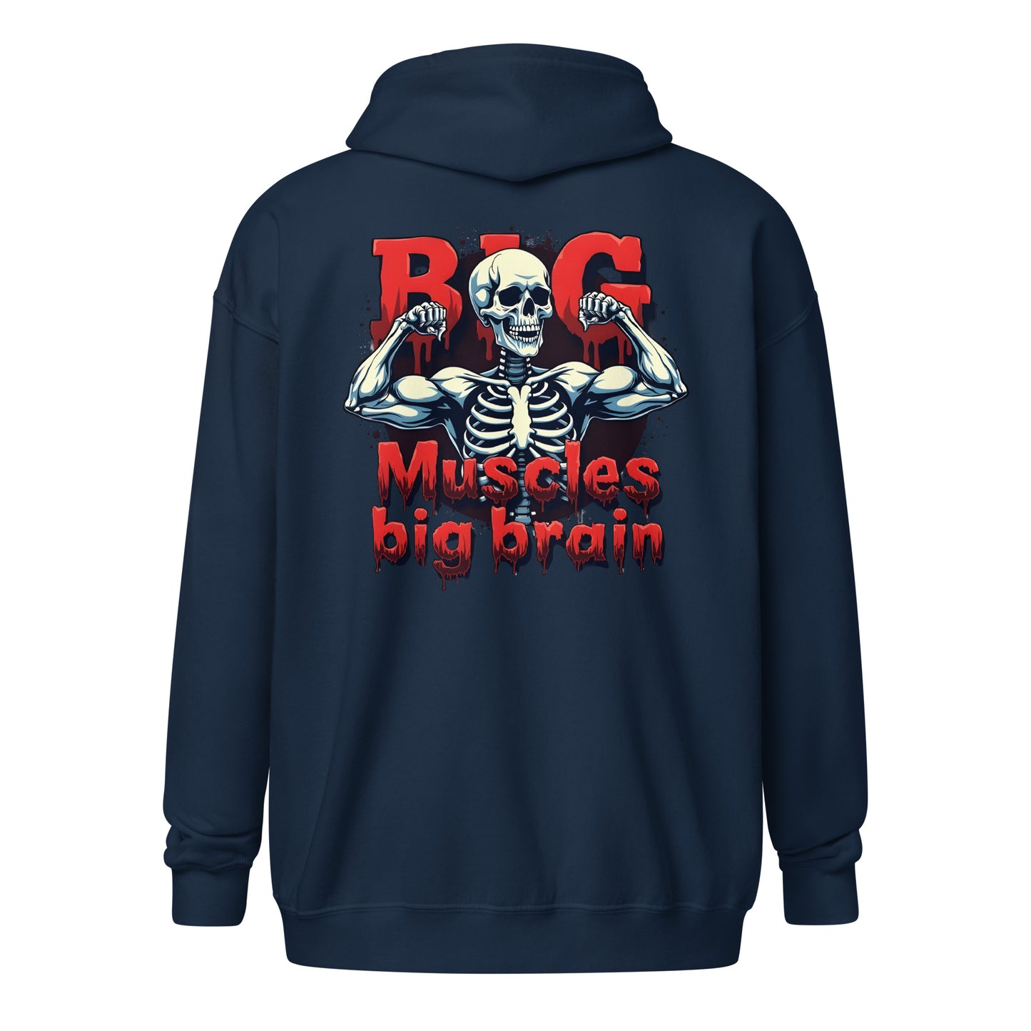 Unisex Skeleton muscle Big buns heavy blend zip hoodie