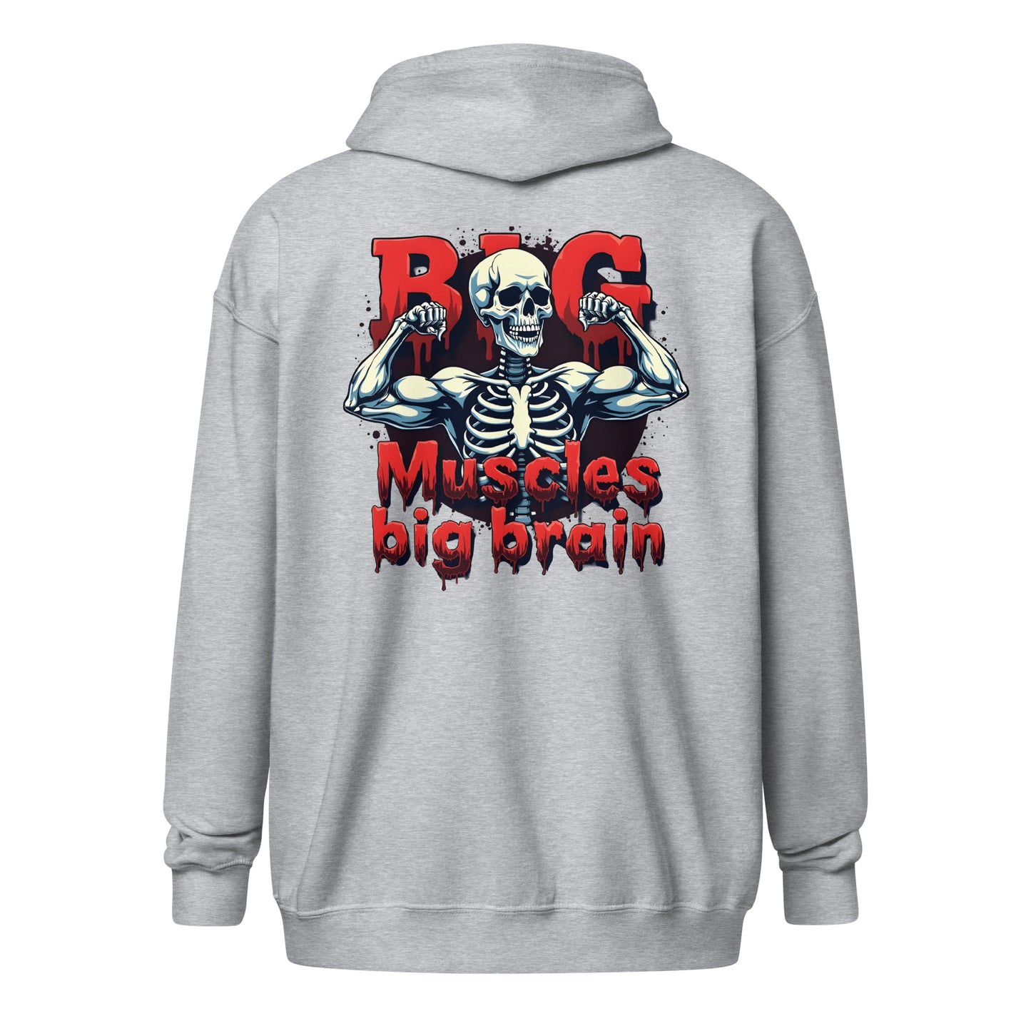 Unisex Skeleton muscle Big buns heavy blend zip hoodie