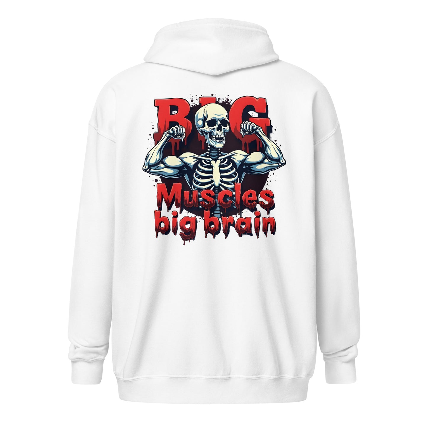 Unisex Skeleton muscle Big buns heavy blend zip hoodie