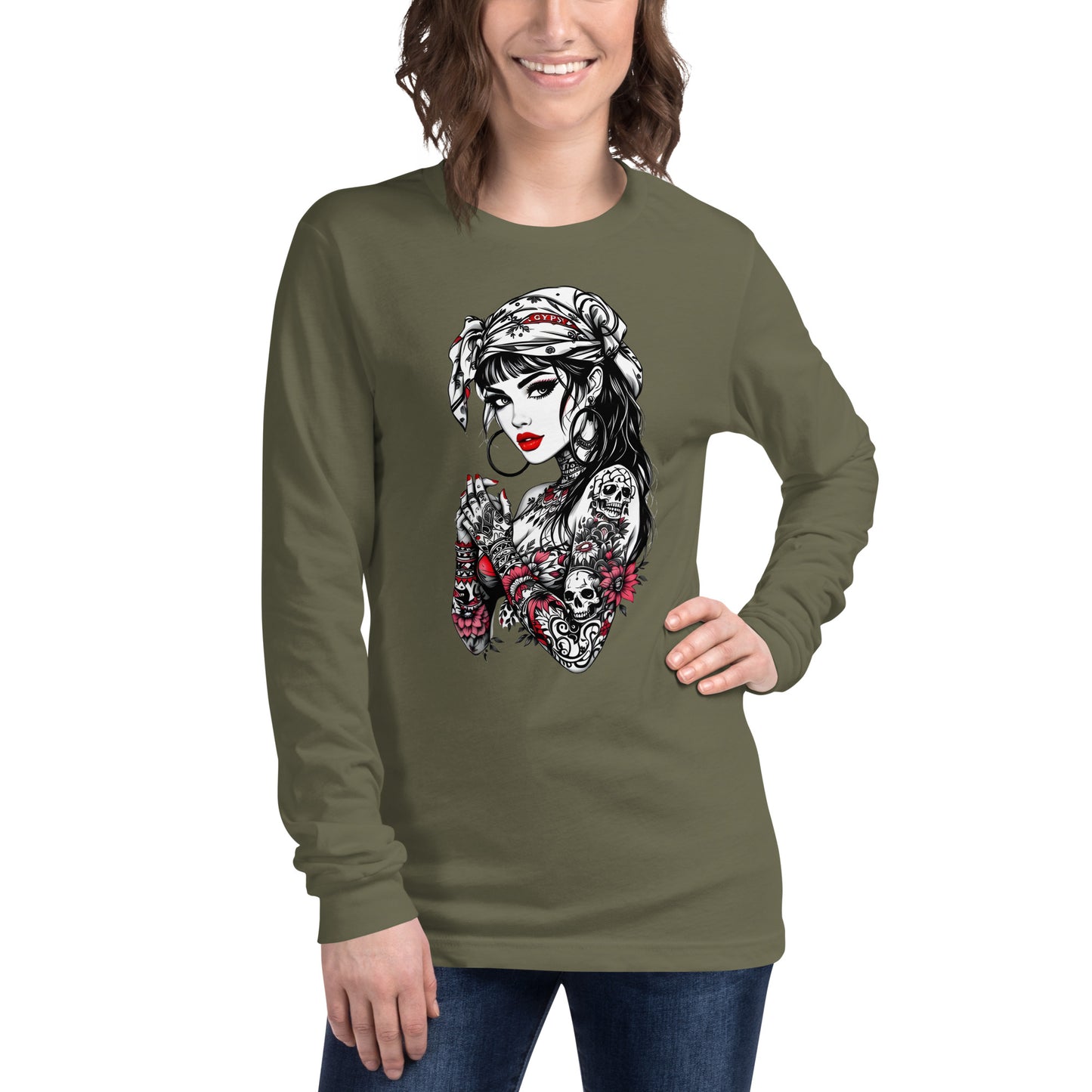 Unisex Cool looking Gypsy girl Long Sleeve Tee
