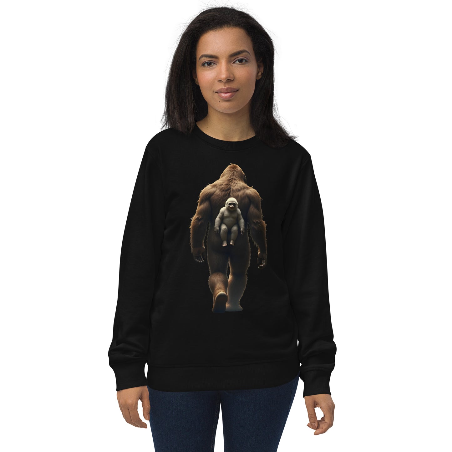 Unisex Baby Bigfoot backpack organic sweatshirt