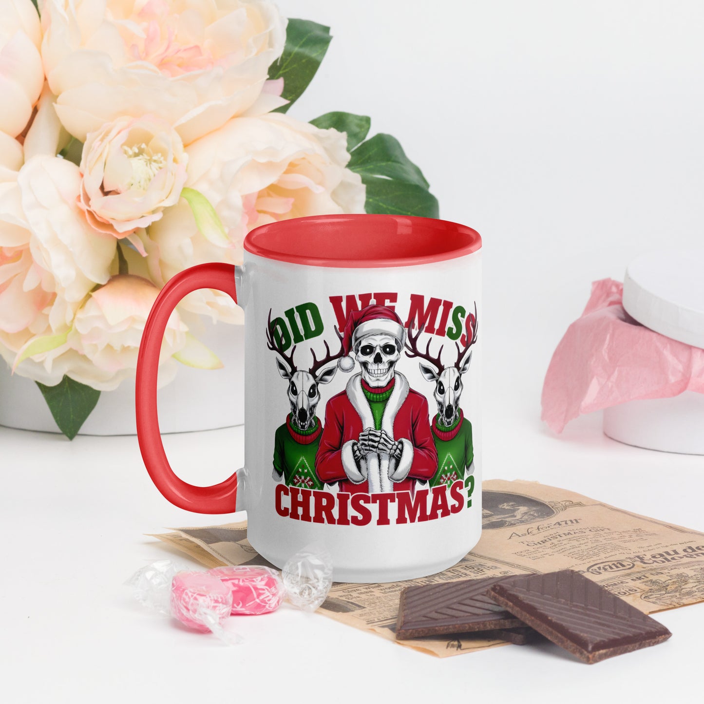 Did I miss Christmas skeletons Mug with Color Inside