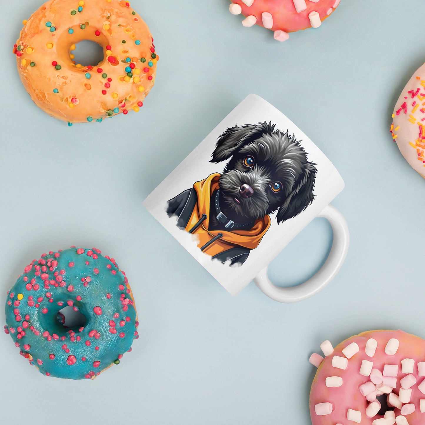Cockapoo with White glossy mug