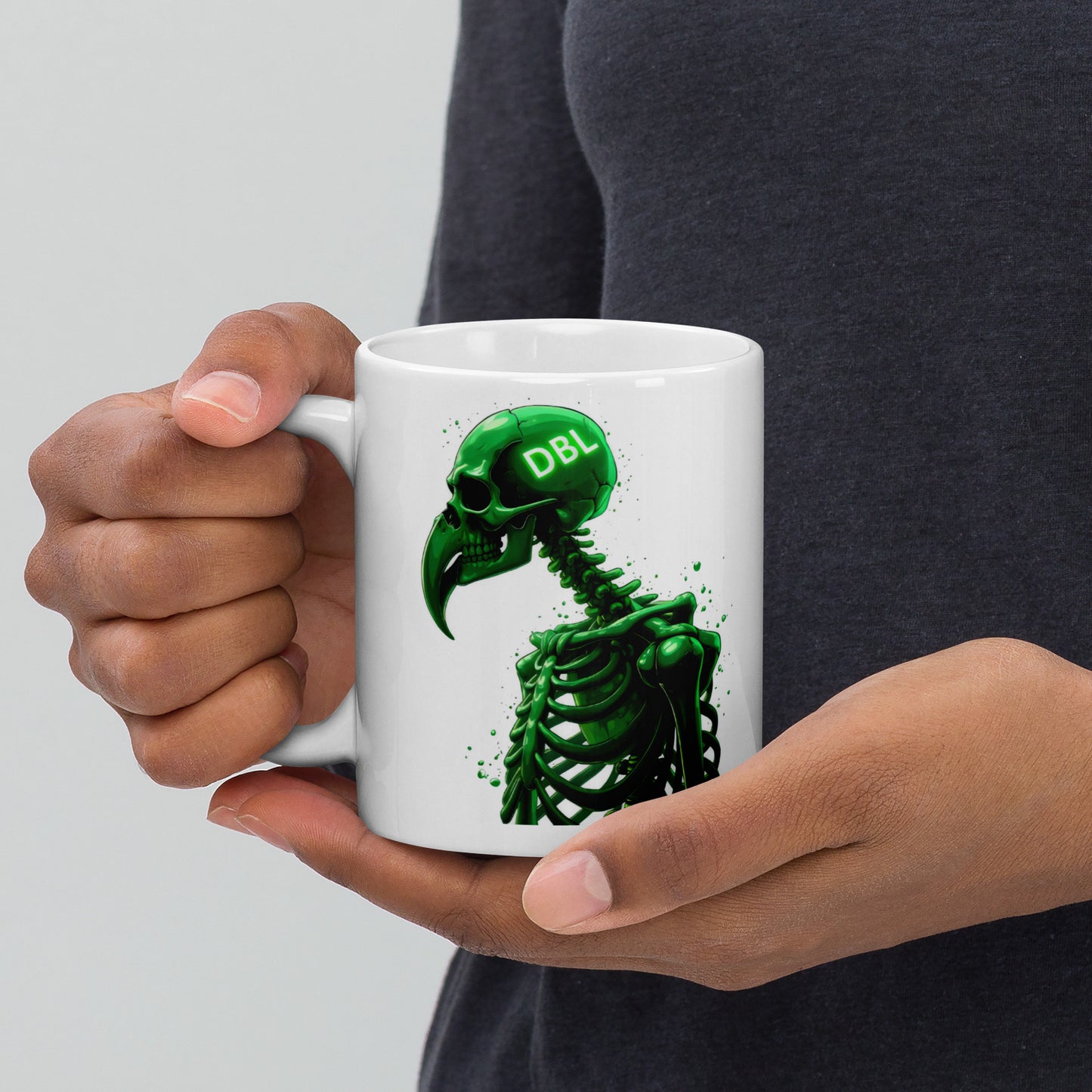 White Hybrid Birdman glossy mug