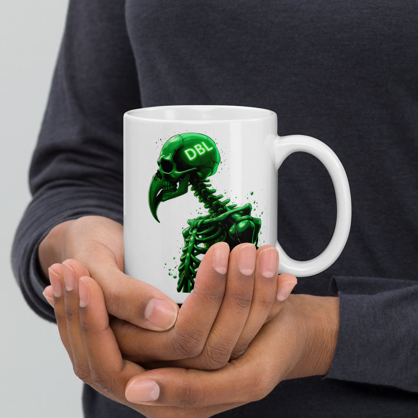 White Hybrid Birdman glossy mug