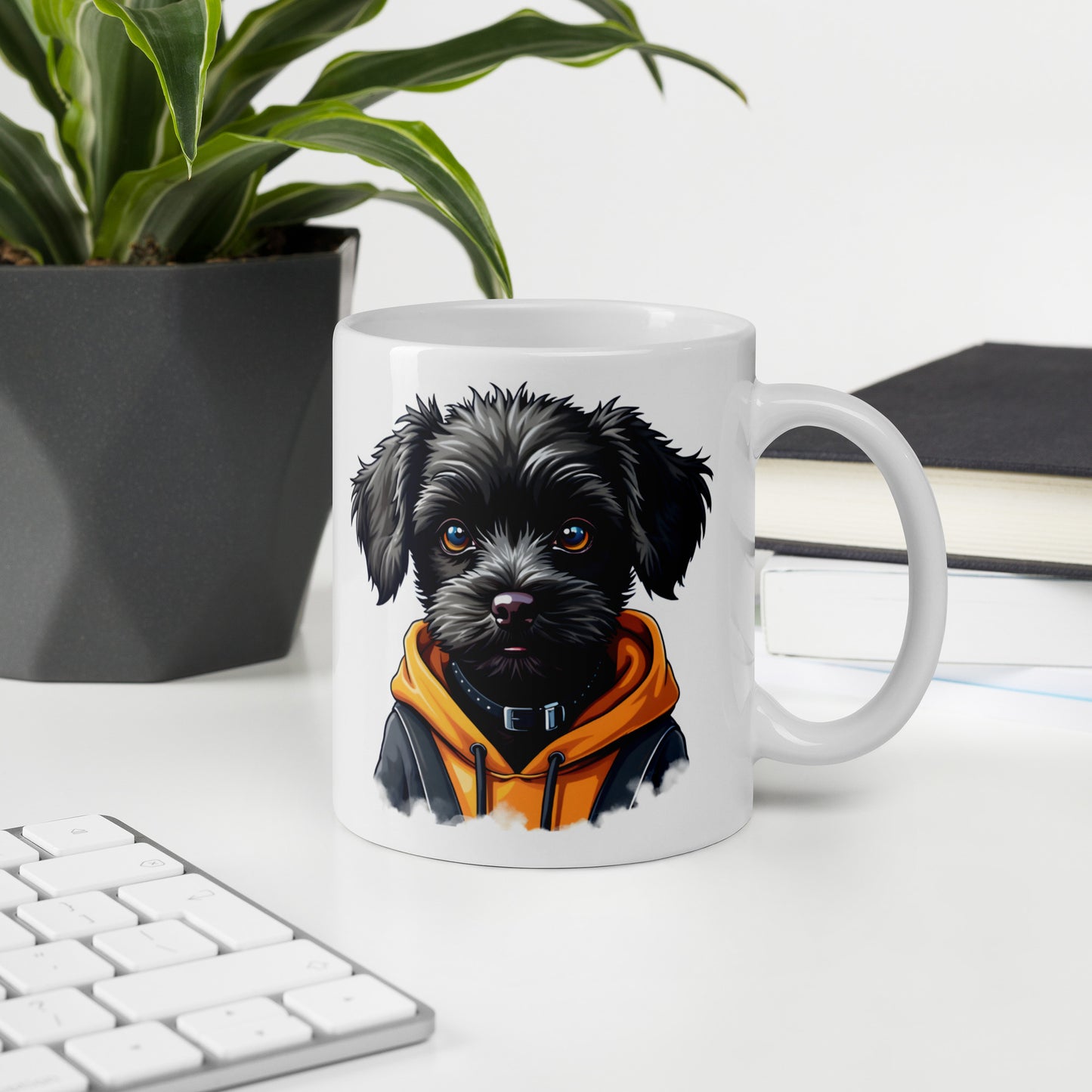 Cockapoo with White glossy mug