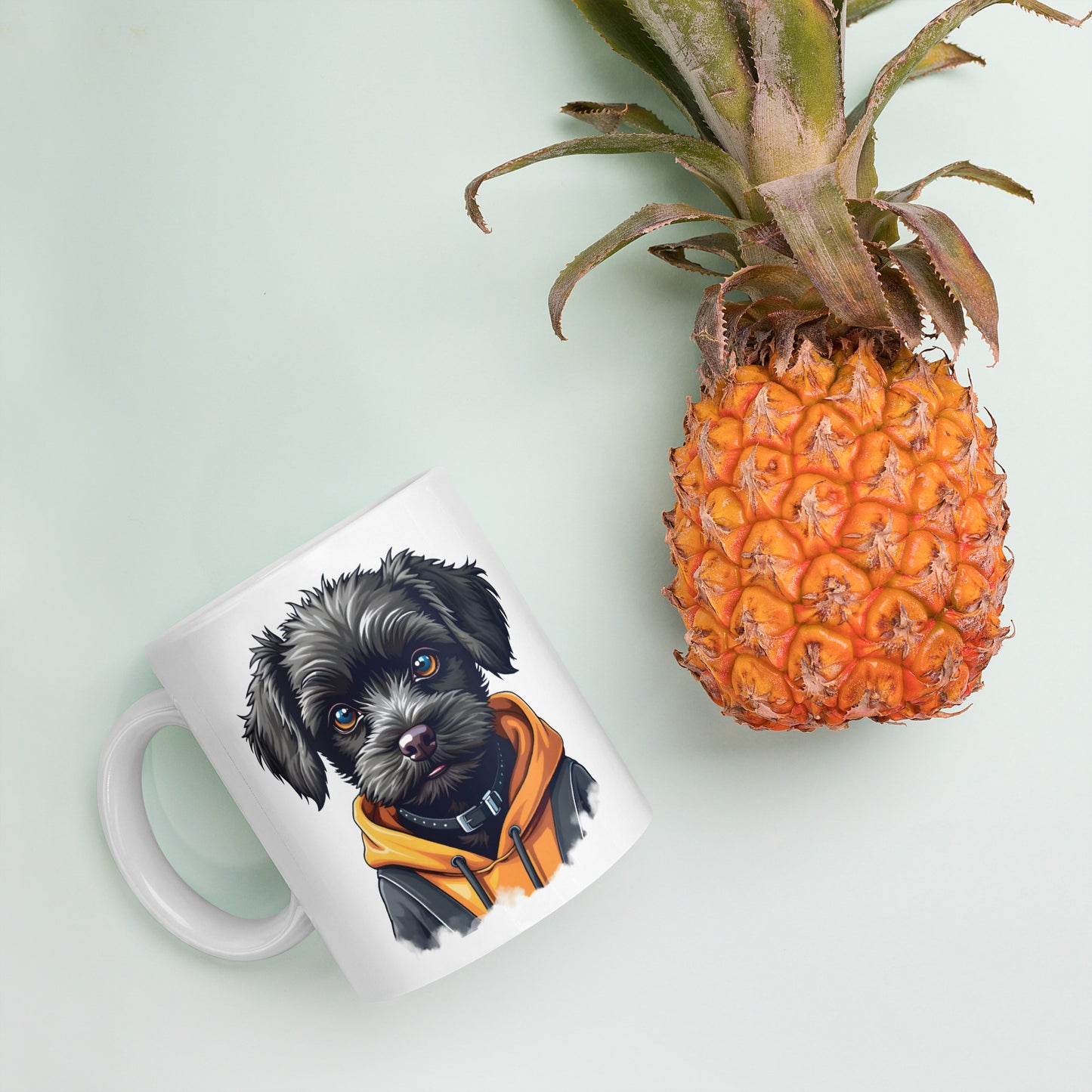 Cockapoo with White glossy mug