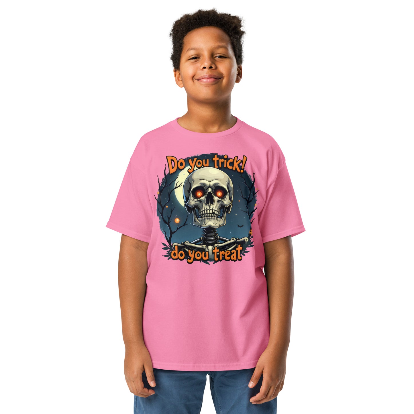 Youth Short-Sleeve trick or treat skeleton classic tee