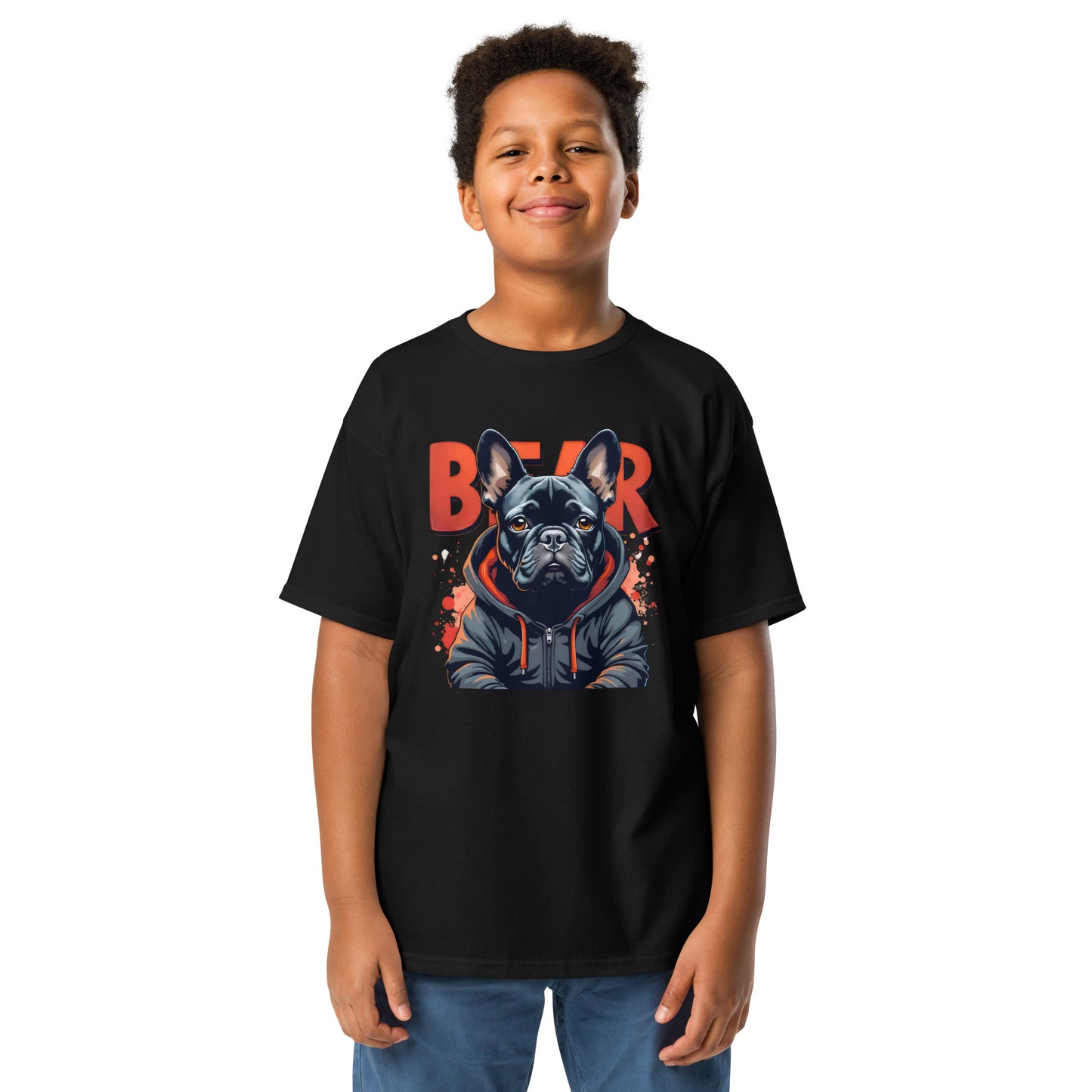 Youth Bear Dog French bulldog classic tee