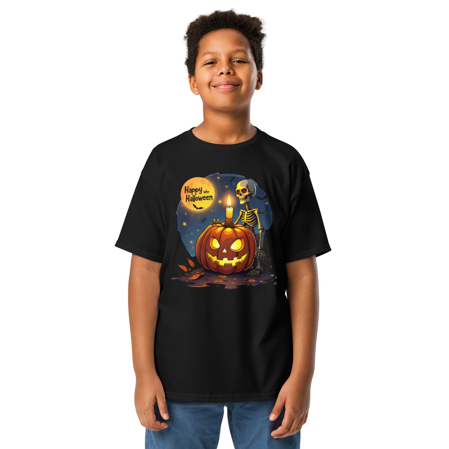 Youth Happy Halloween Skeleton classic tee