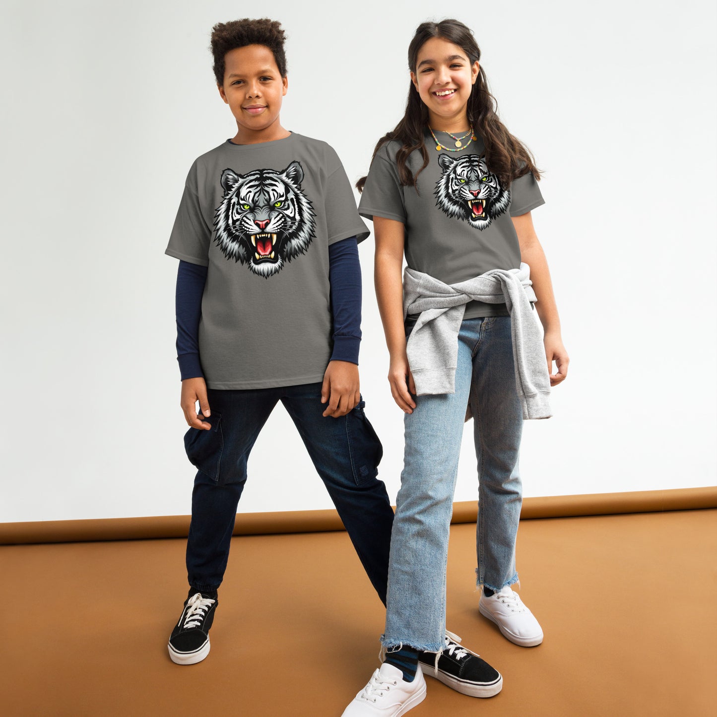 Youth Unisex Black and white tiger classic tee