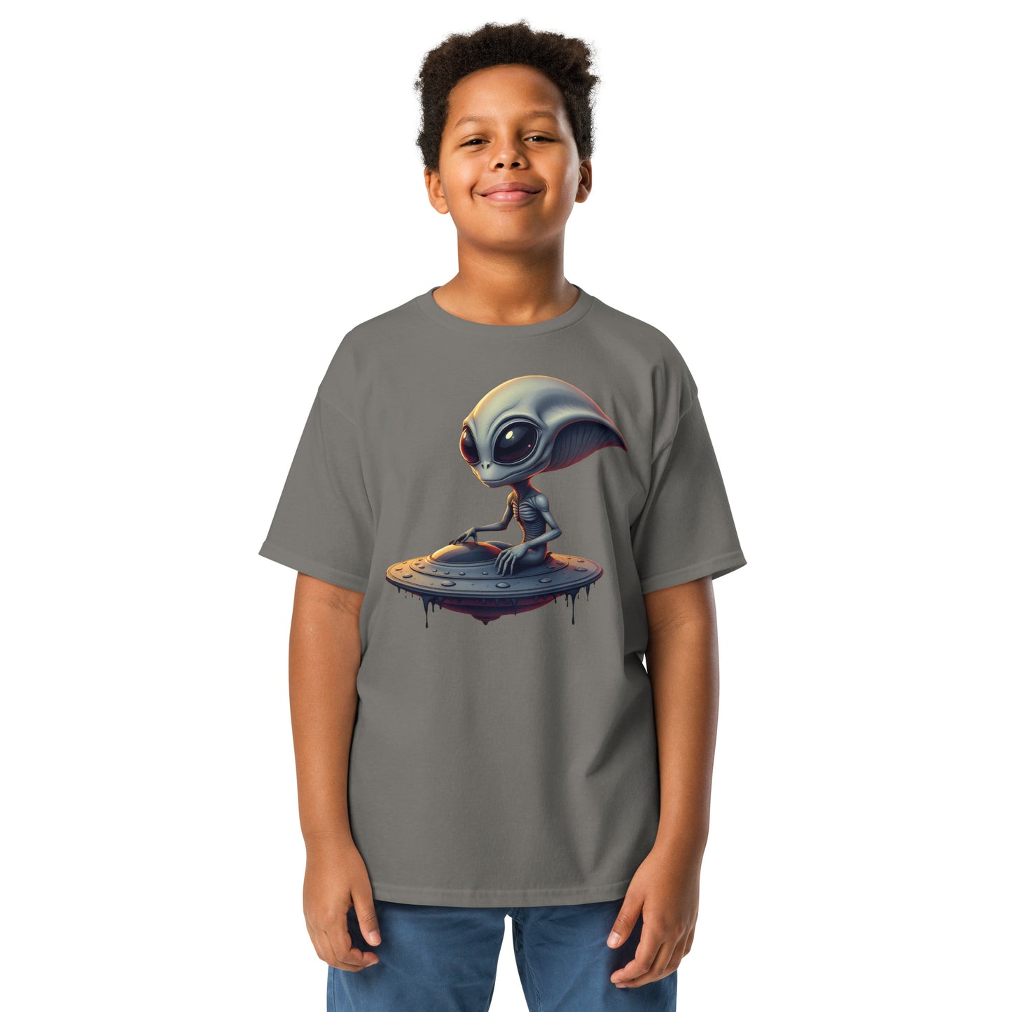 Youth Unisex UFO alien armed eyes classic tee