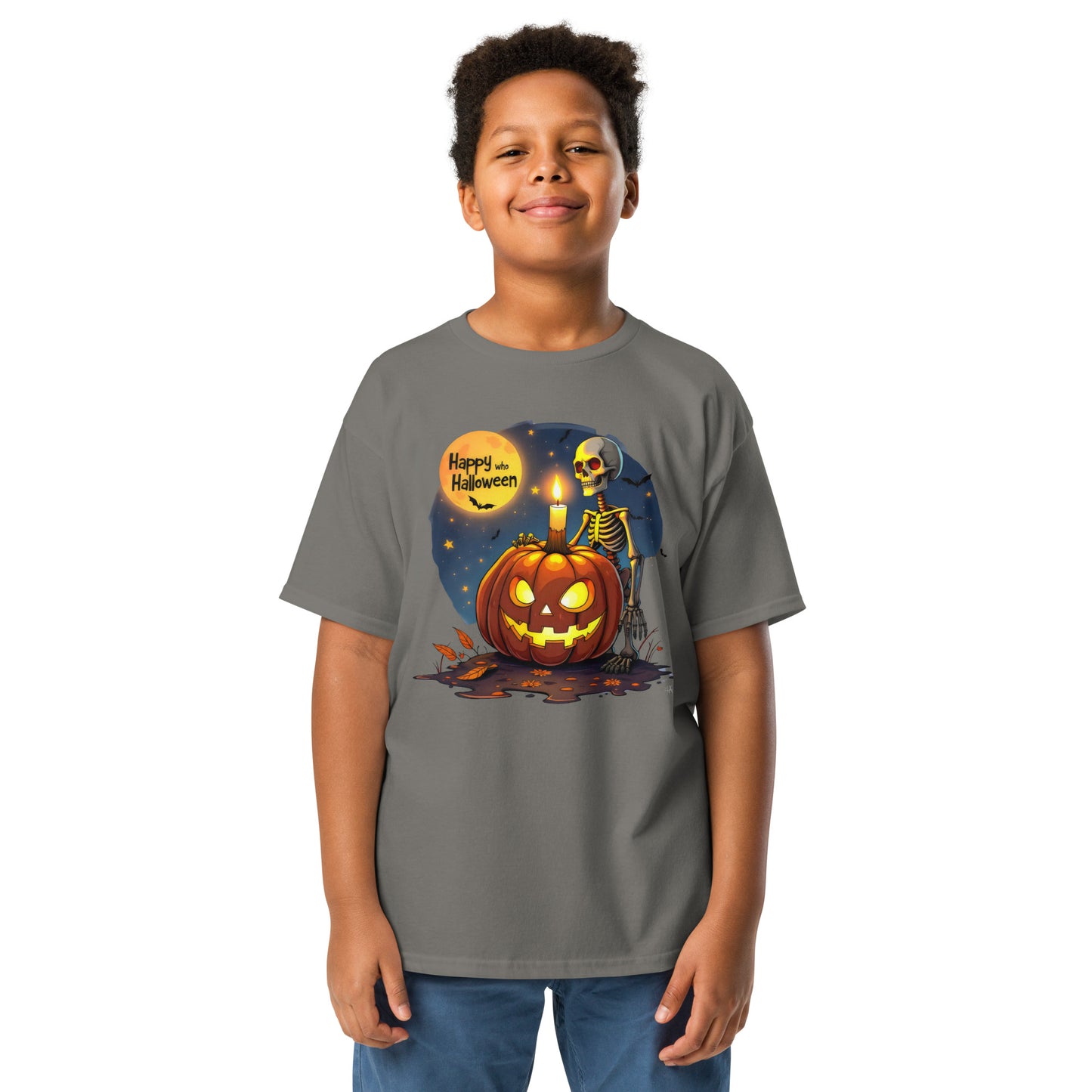 Youth Happy Halloween Skeleton classic tee
