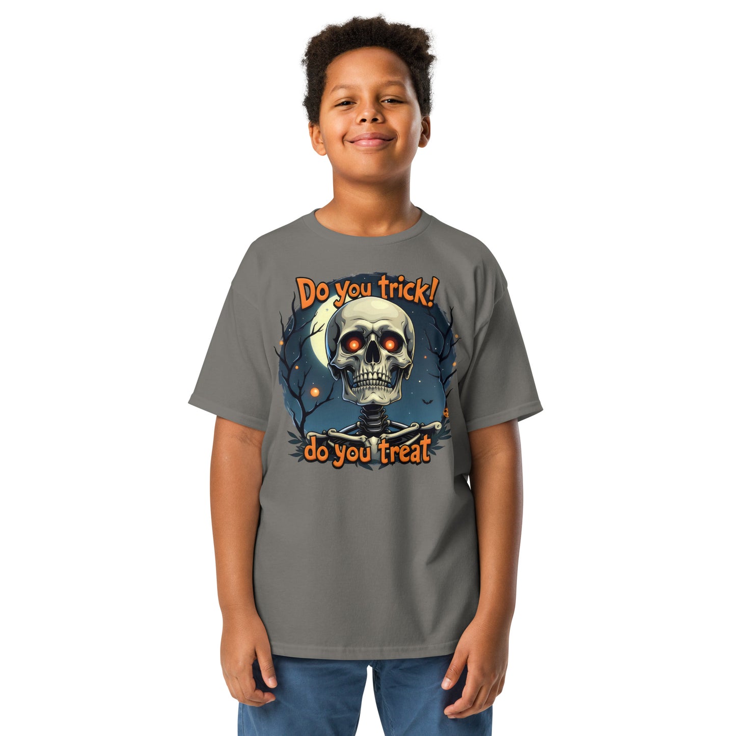 Youth Short-Sleeve trick or treat skeleton classic tee