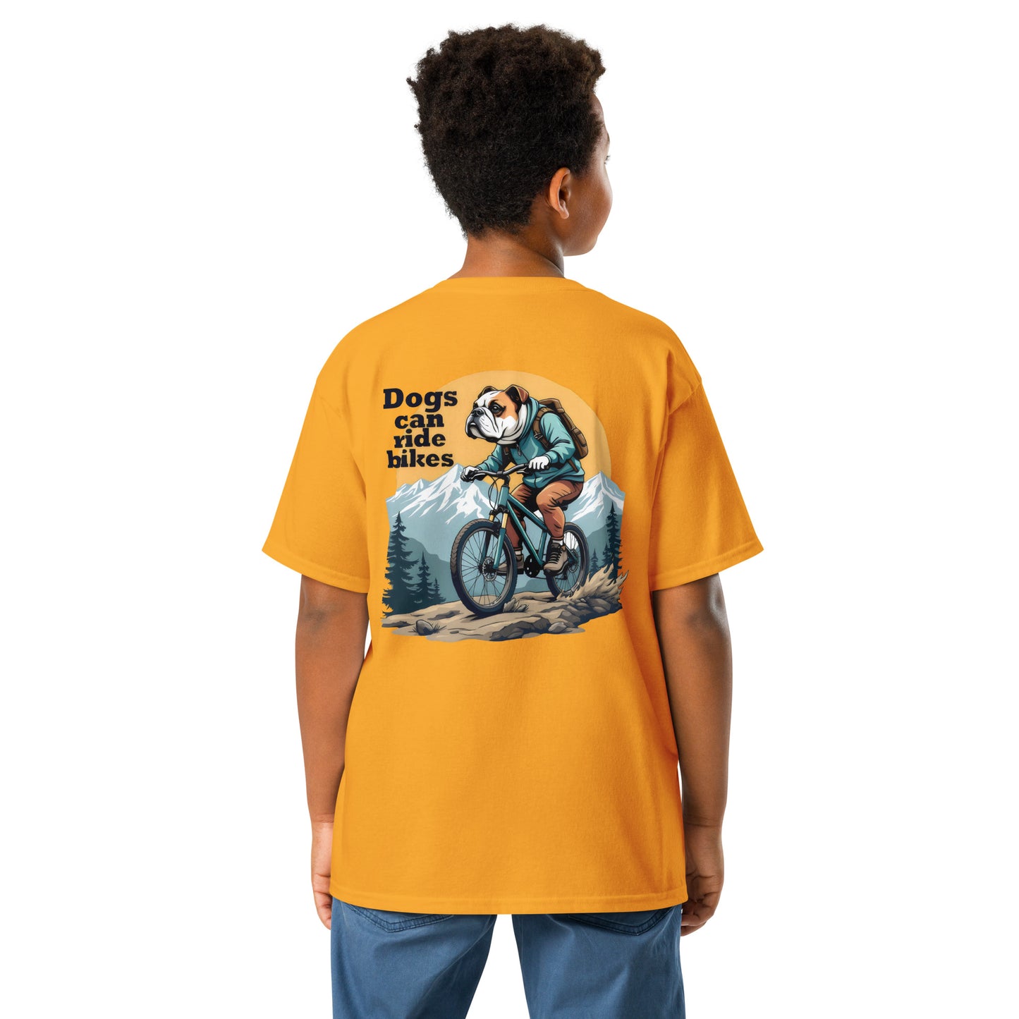 Youth Dogs can ride bikes classic tee