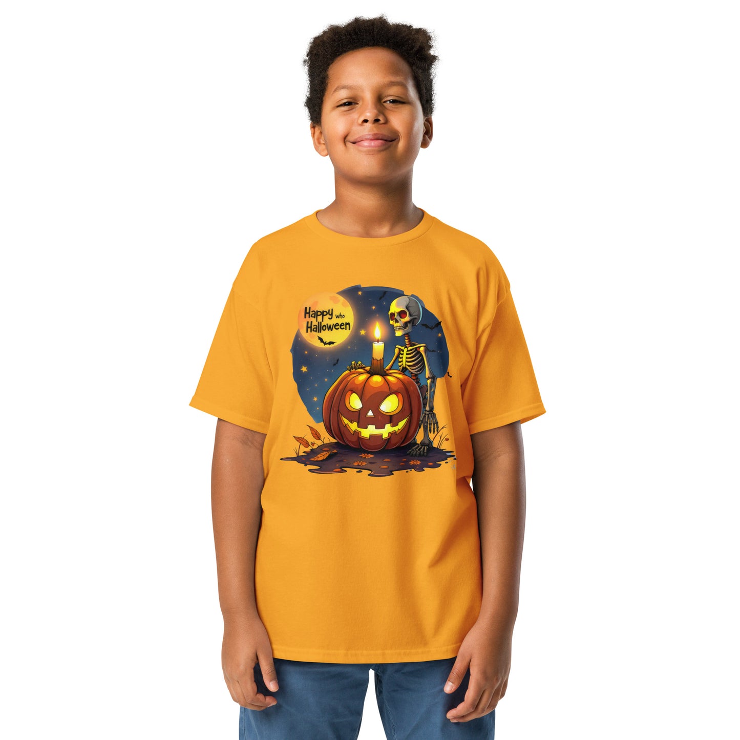 Youth Happy Halloween Skeleton classic tee