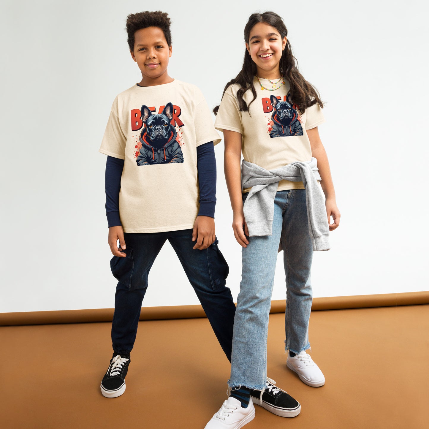 Youth Bear Dog French bulldog classic tee