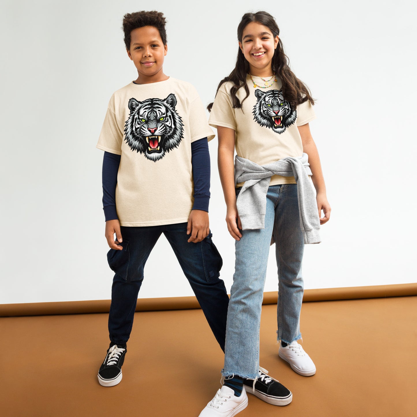 Youth Unisex Black and white tiger classic tee