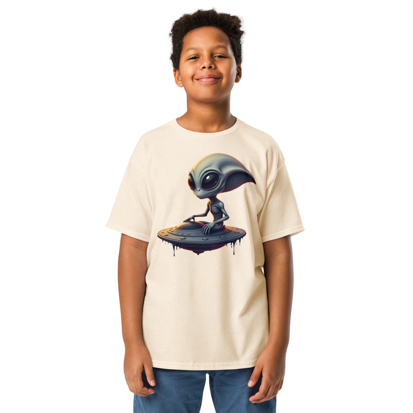 Youth Unisex UFO alien armed eyes classic tee