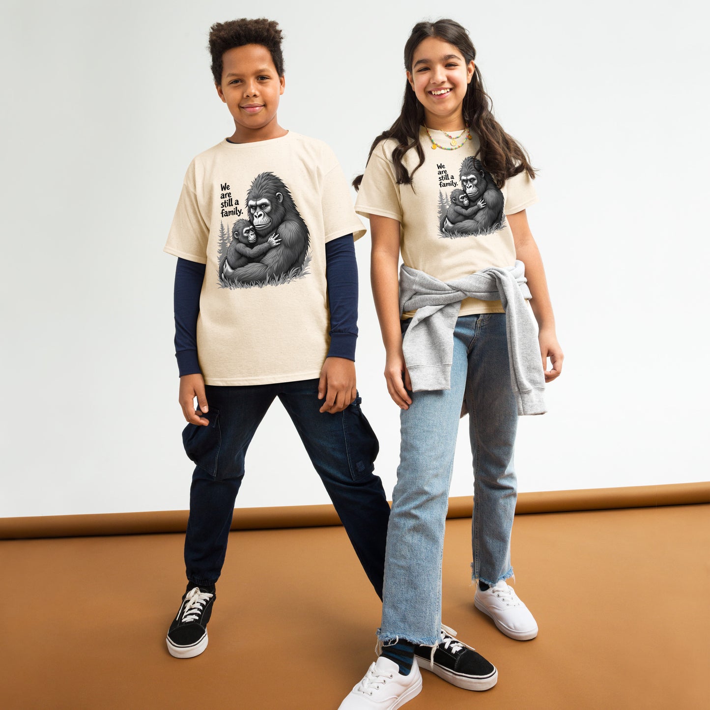 Youth Unisex Linear Gorilla and baby classic tee