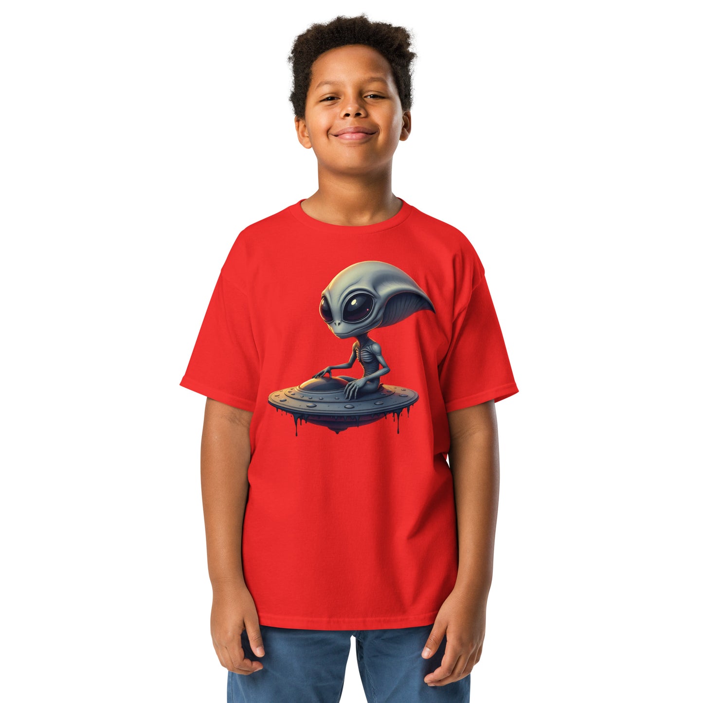 Youth Unisex UFO alien armed eyes classic tee