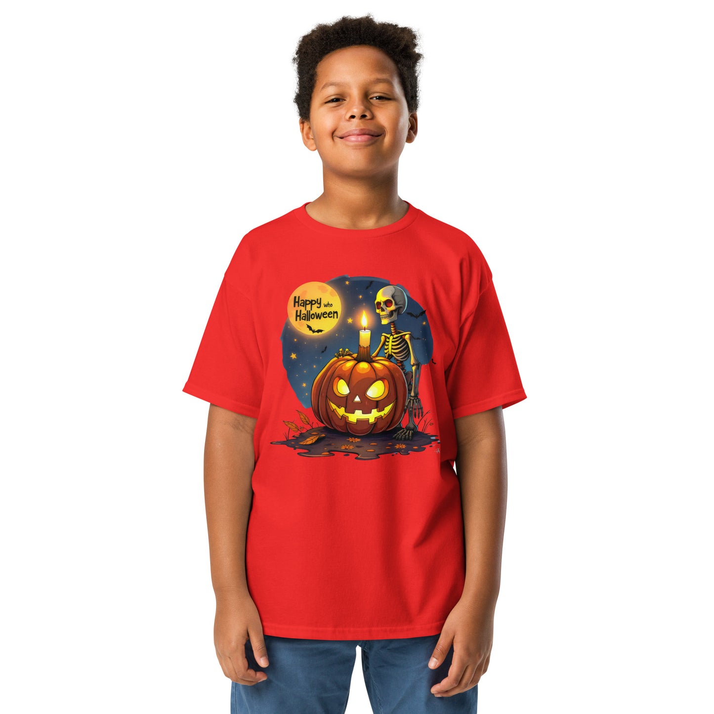 Youth Happy Halloween Skeleton classic tee