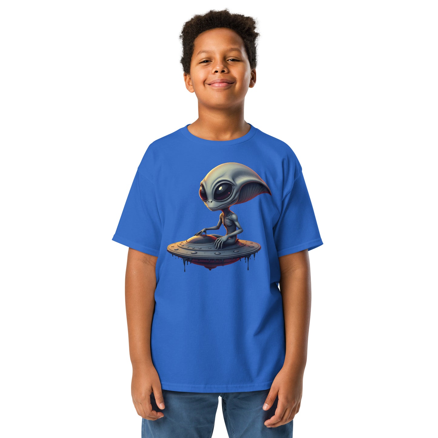 Youth Unisex UFO alien armed eyes classic tee