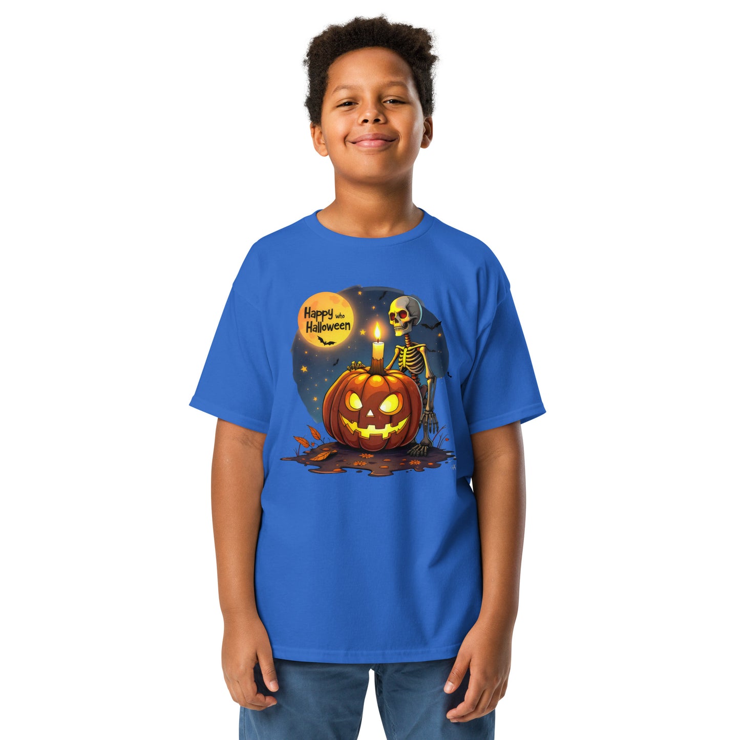 Youth Happy Halloween Skeleton classic tee