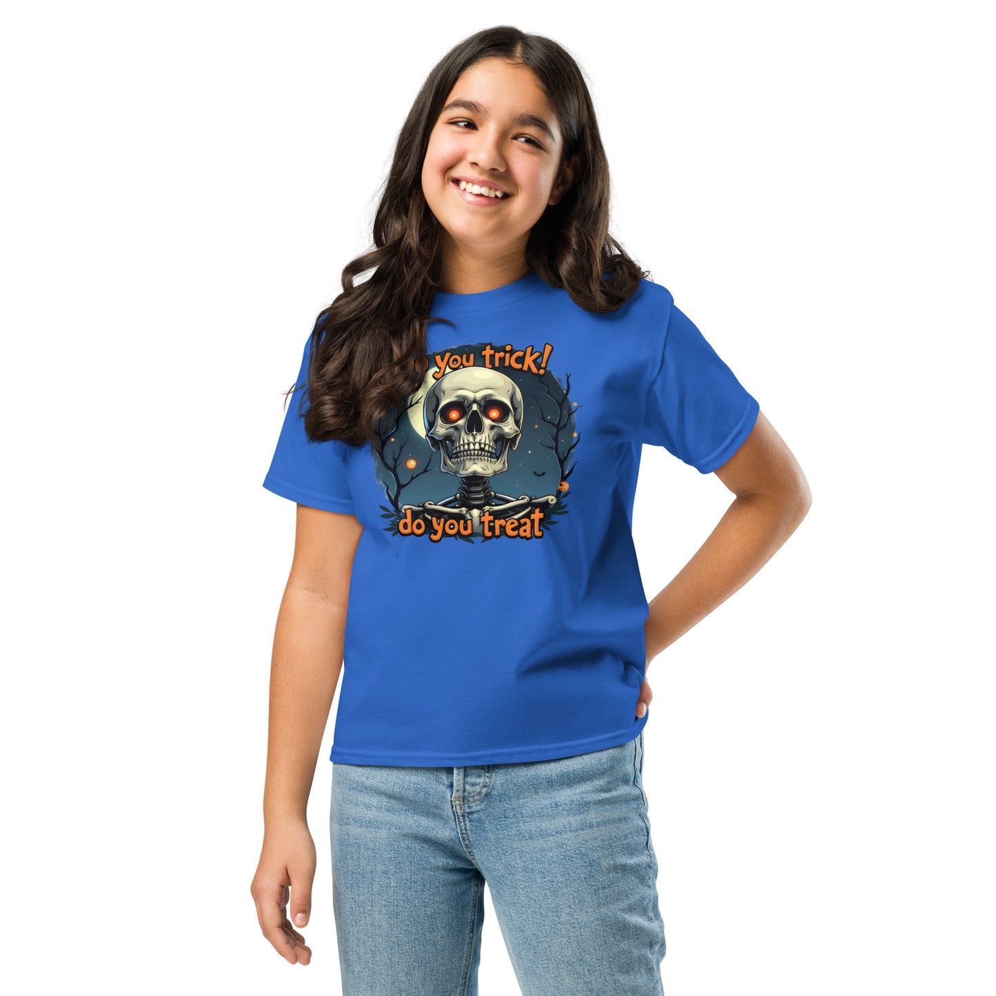 Youth Short-Sleeve trick or treat skeleton classic tee
