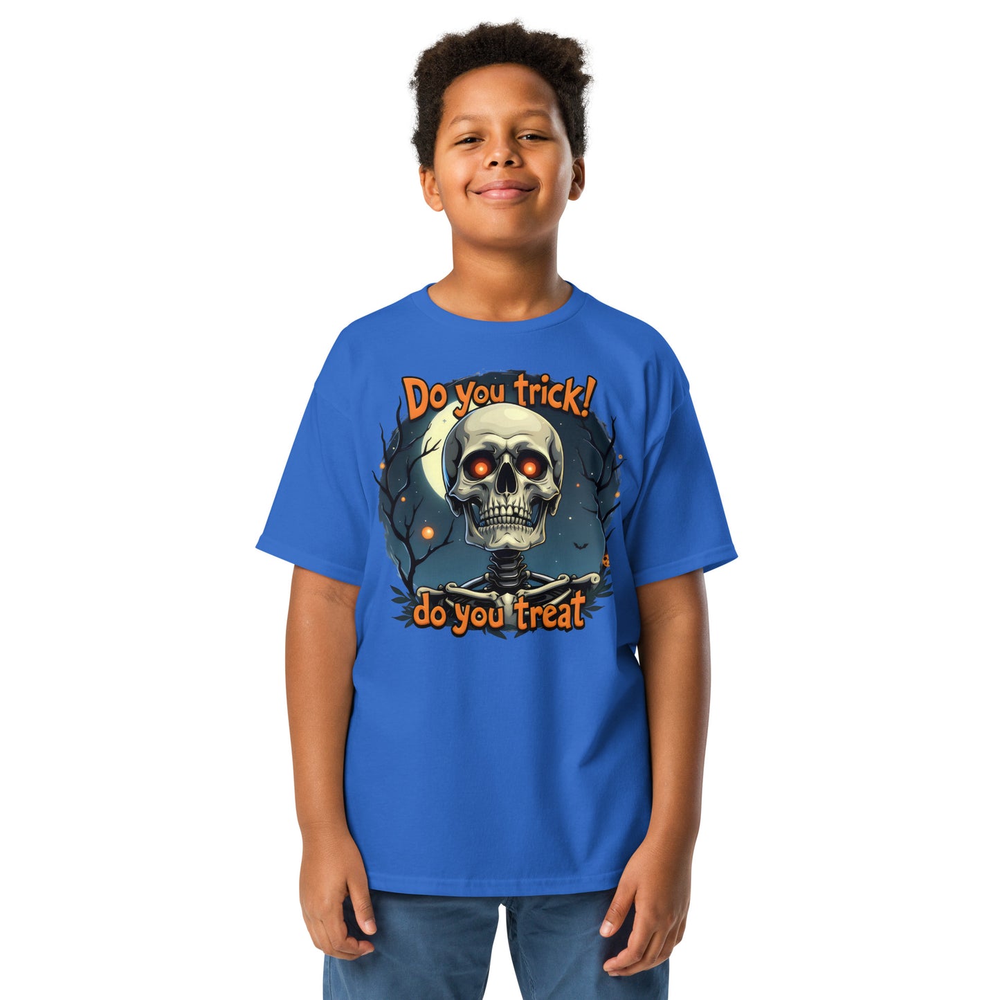 Youth Short-Sleeve trick or treat skeleton classic tee