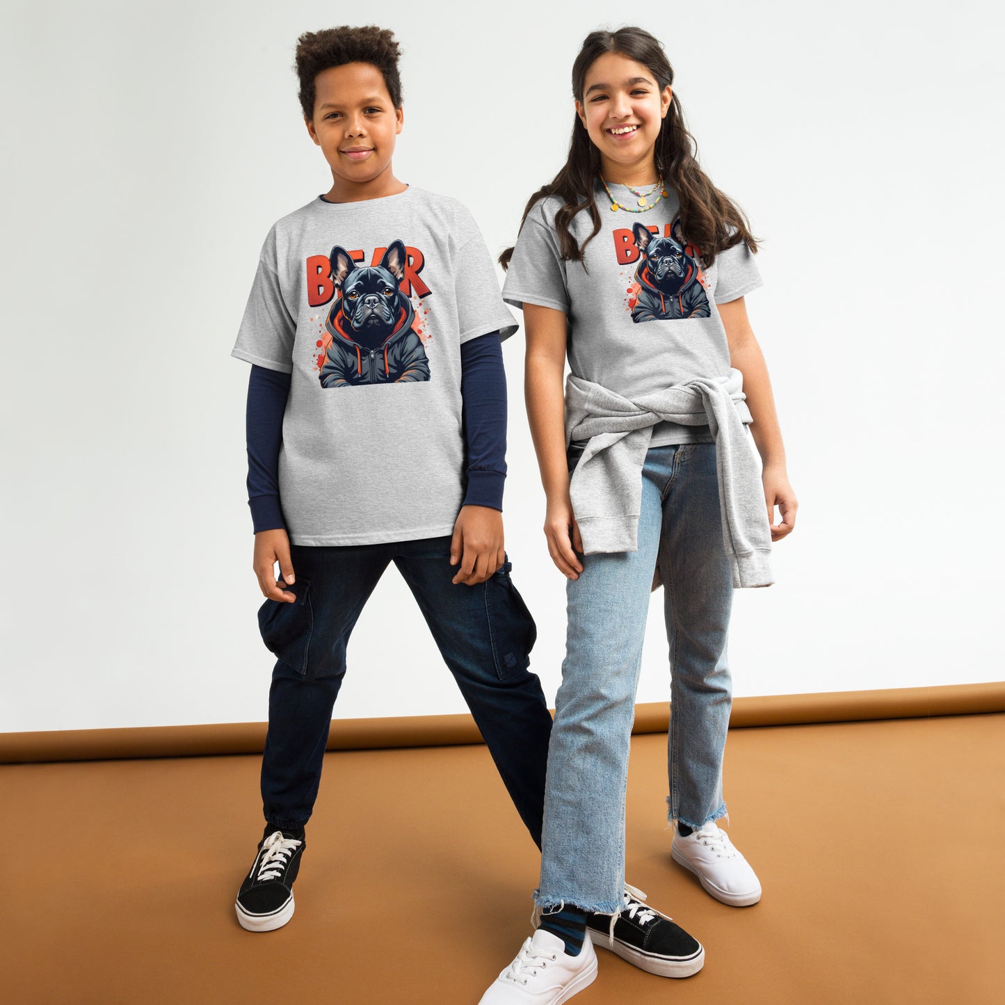 Youth Bear Dog French bulldog classic tee