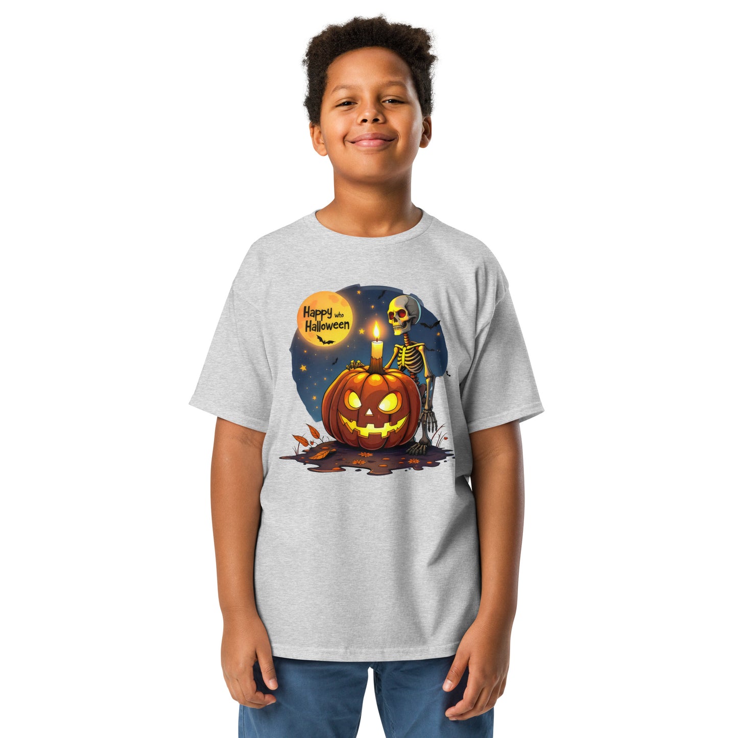 Youth Happy Halloween Skeleton classic tee