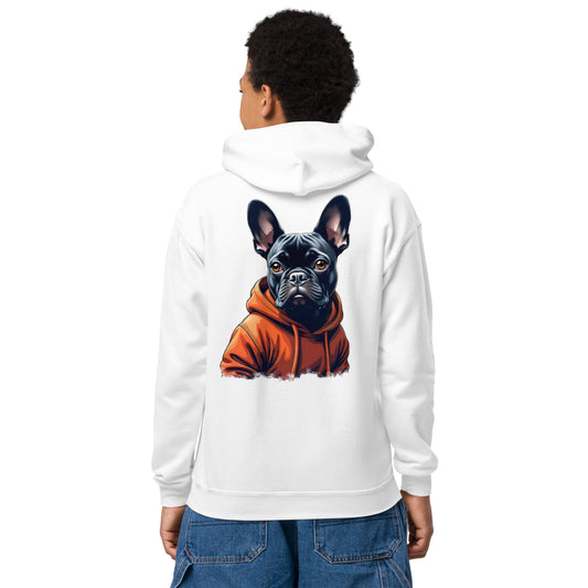 Youth Unisex Black French bulldog heavy blend hoodie