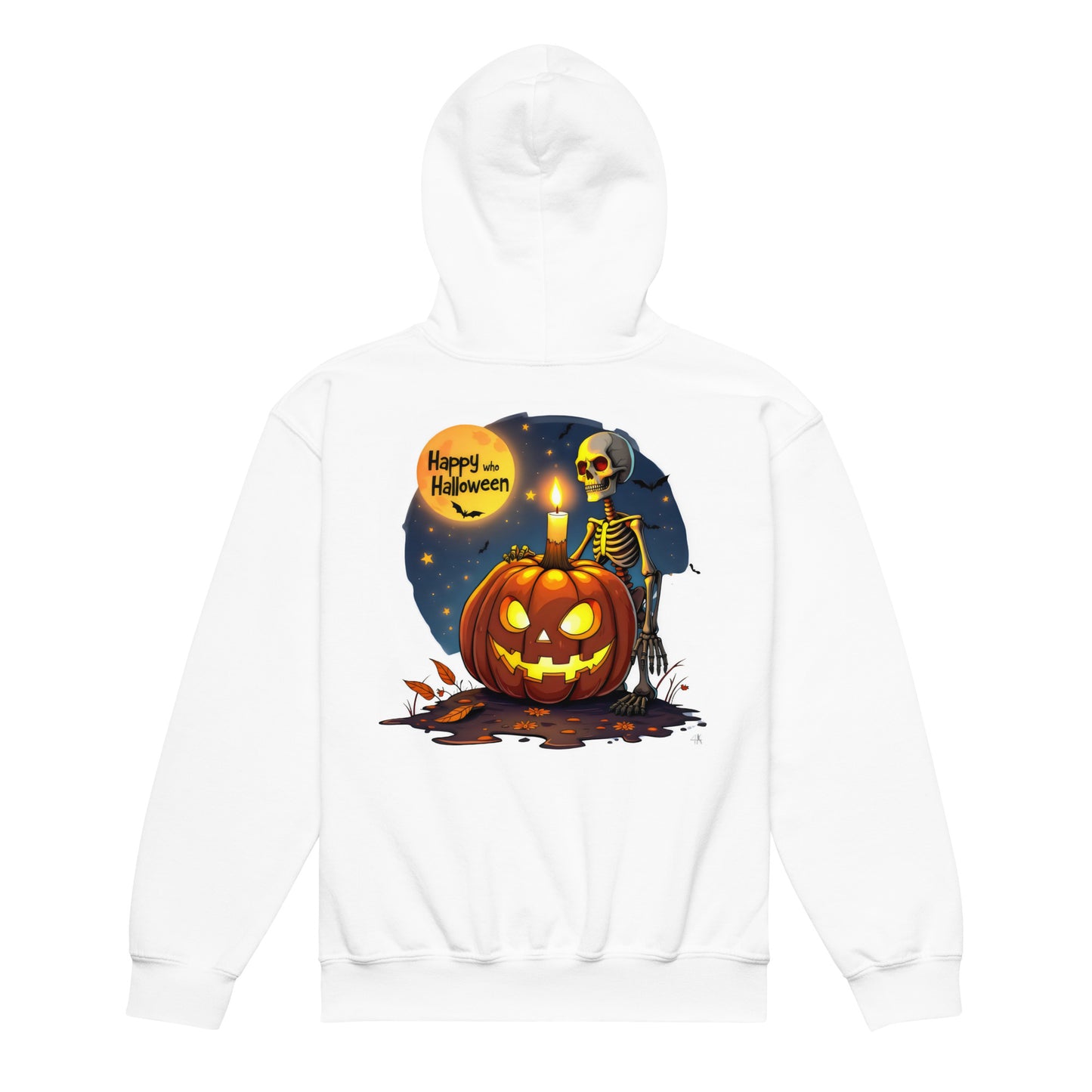 Youth Happy Halloween Skeleton heavy blend hoodie