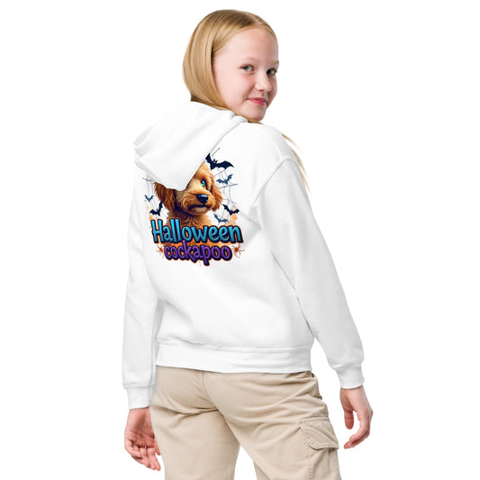 Youth Halloween cockapoo blue eyed series 2 heavy blend hoodie